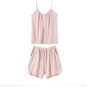 Sexy Pajamas Women's Summer Modal Suspenders Shorts Suit Sweet Thin Cotton Home Clothes