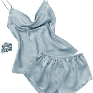 New Solid Ice Silk Pajamas Women's Thin Home Suspender Shorts Set Sexy Light Two Piece Home Clothes Girls plus