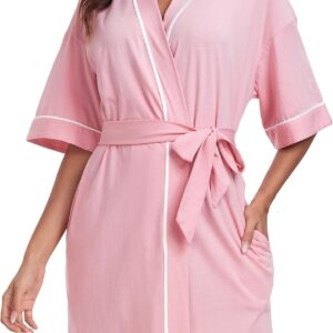 Robes for Women Summer Lightweight Bathrobe Bamboo Short Kimono Robe Soft Spa Bath robe Sleepwear for Ladies